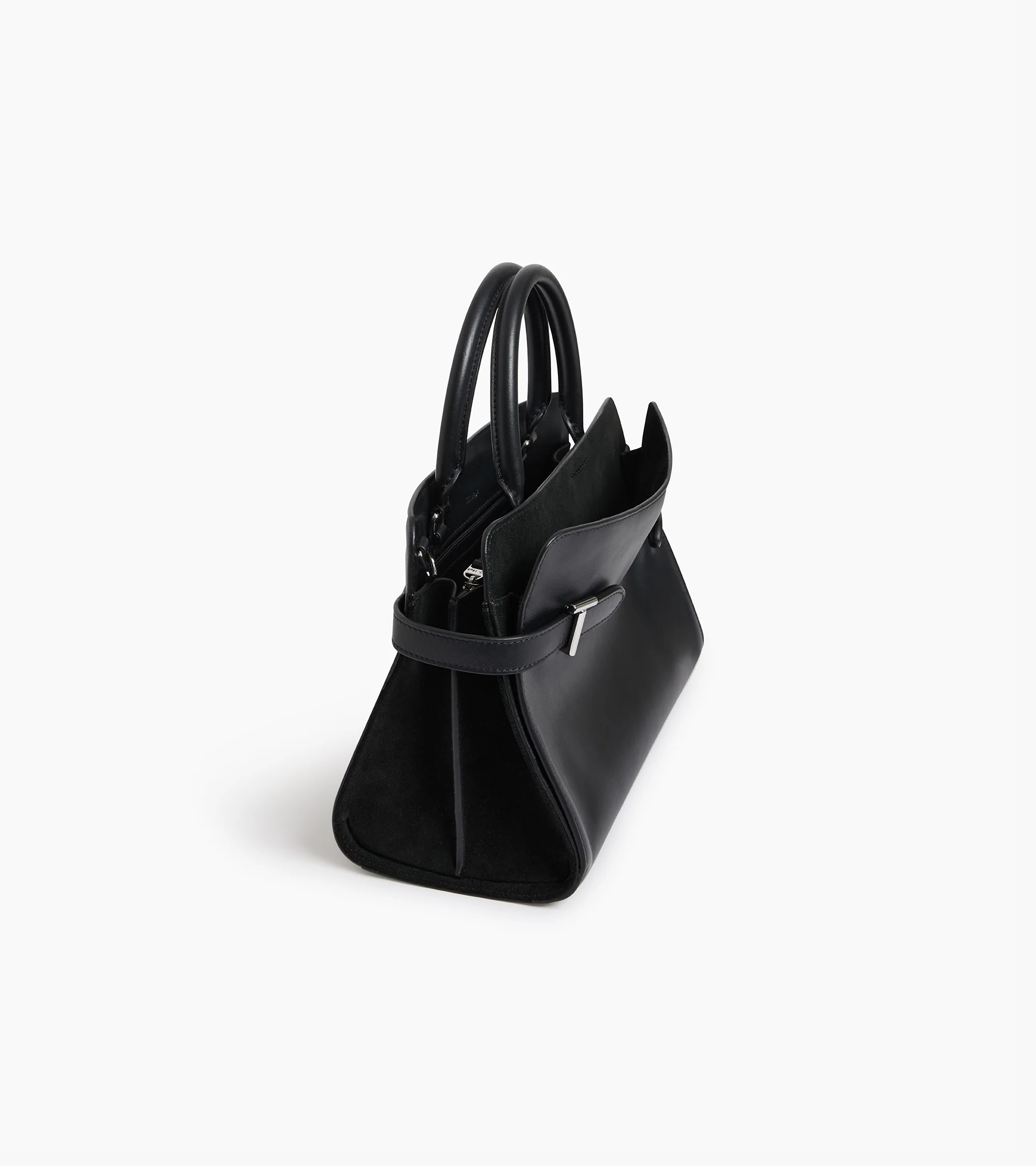 Emie medium handbag in smooth leather and nubuck - Image 7