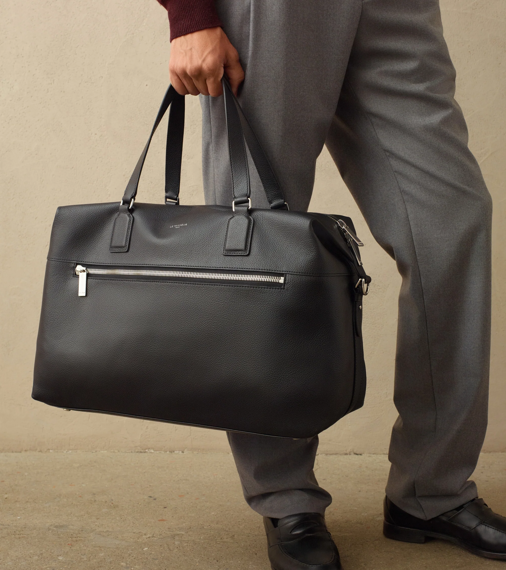 Emile 24h travel bag in grained leather - Image 6