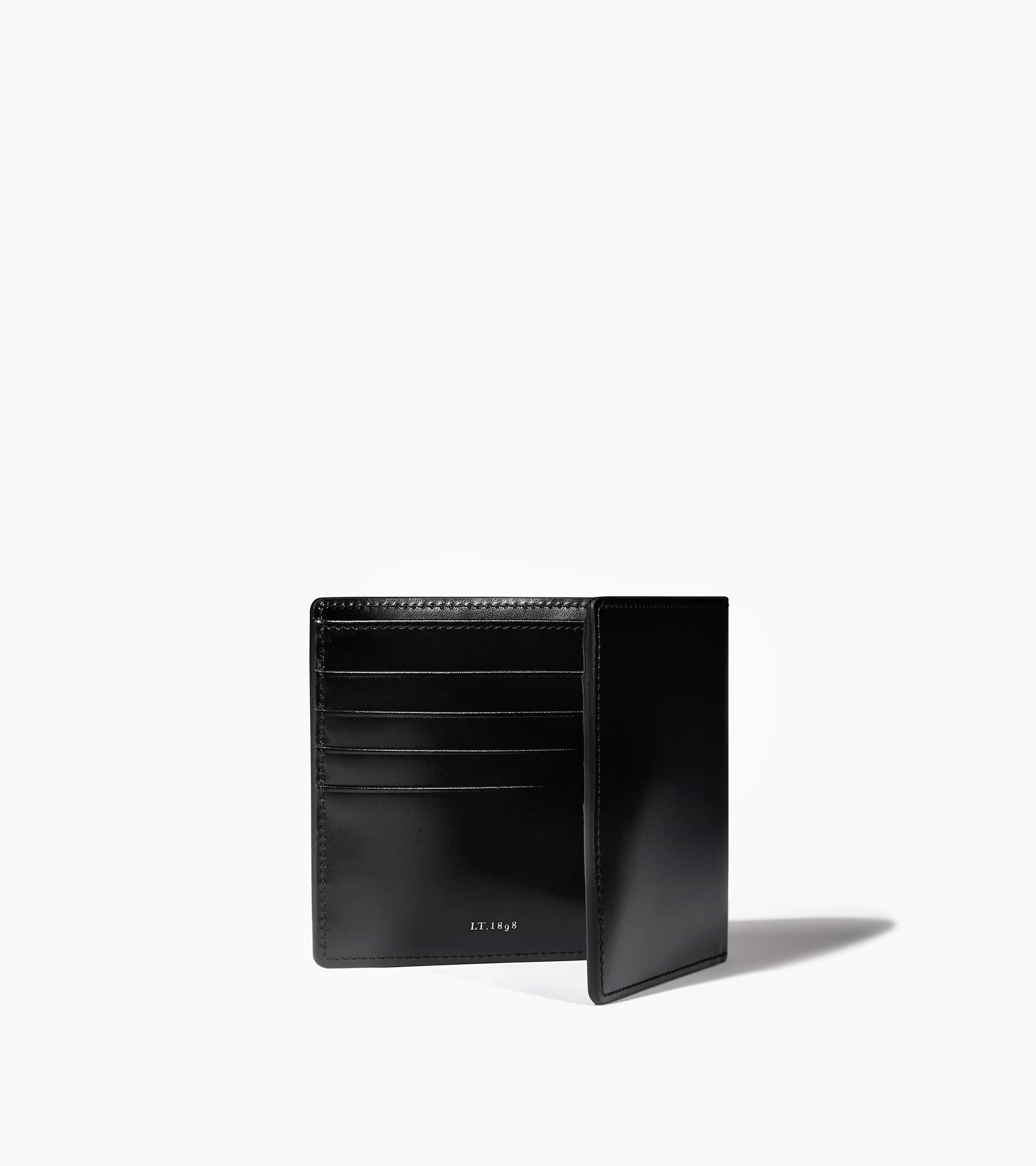 Emile smooth leather box-effect card holder with a pocket for banknotes - Image 4