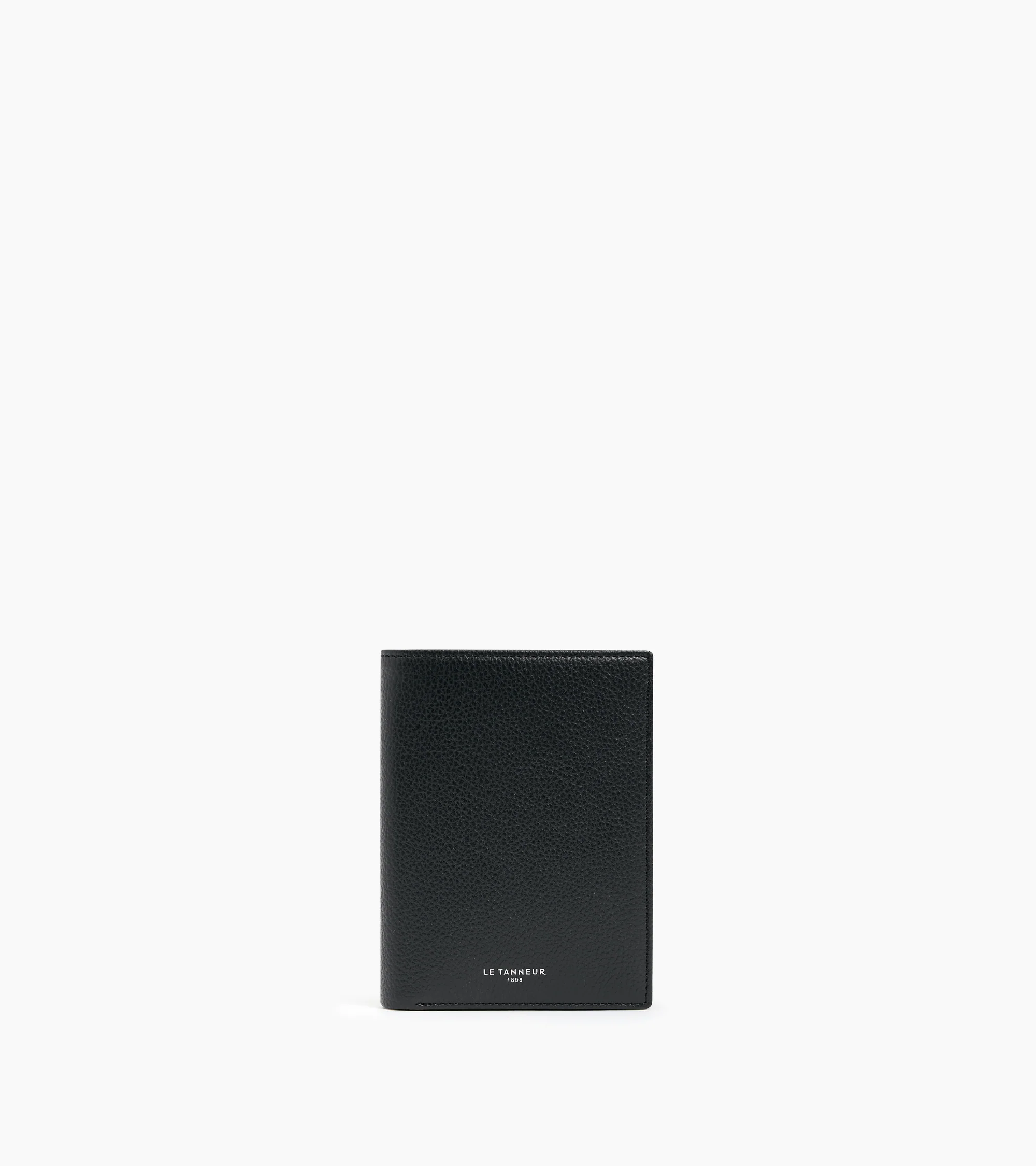 Emile zipped vertical wallet in grained leather