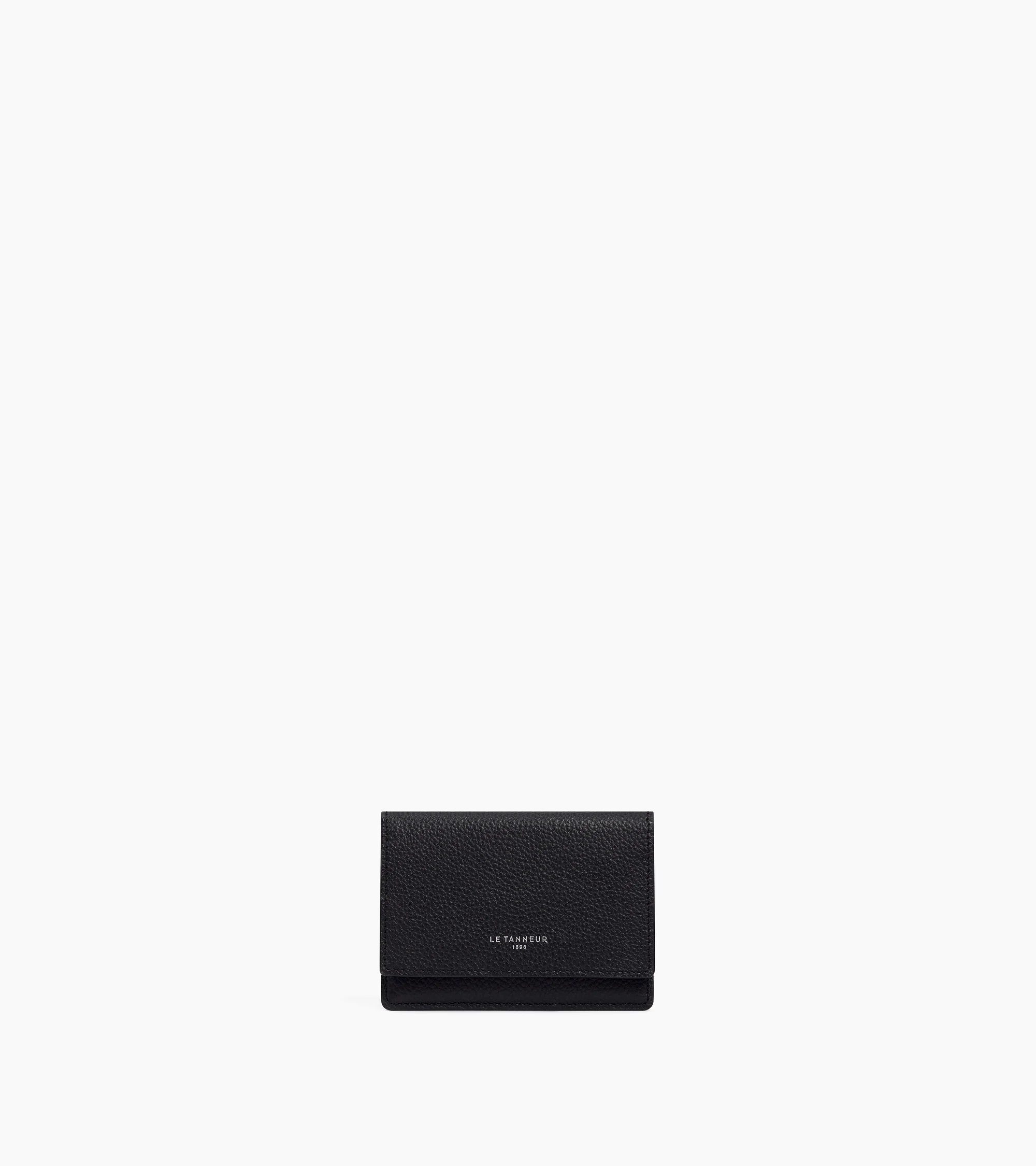 Emilie card holder in grained leather with flap