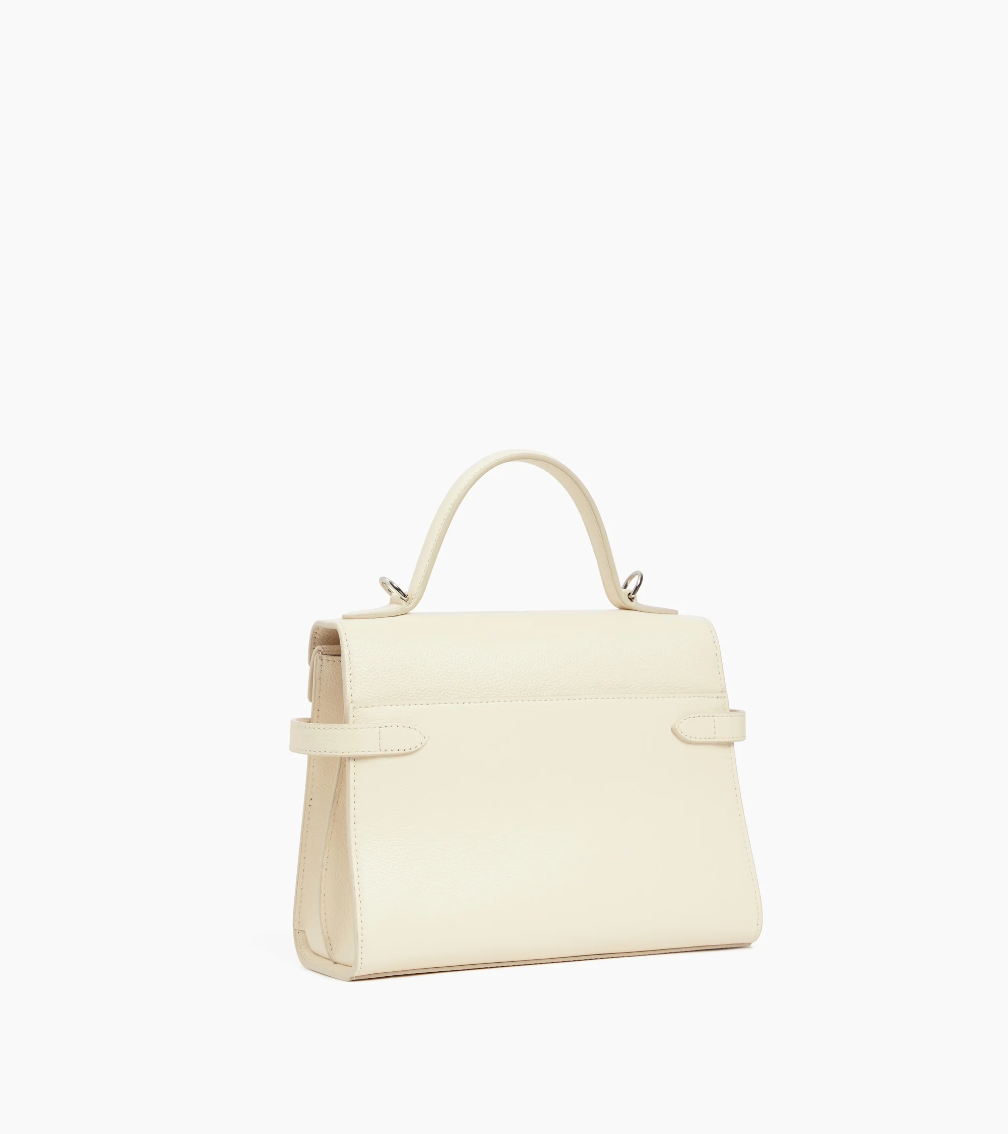 Emilie medium handbag with double flap in grained leather - Image 6