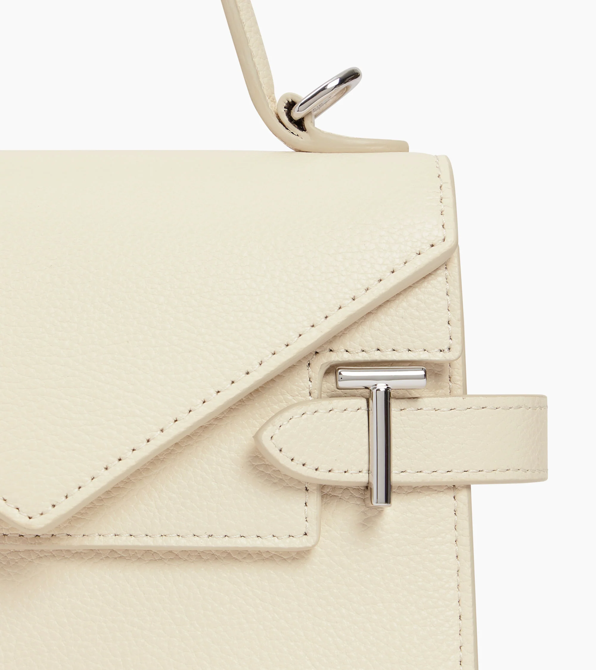 Emilie small handbag with double flap in grained leather - Image 2