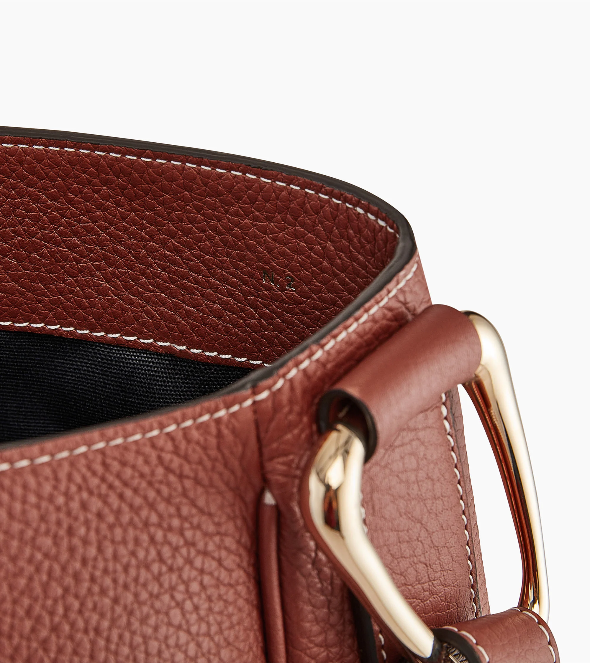 Large hobo bag Madeleine in grained calfskin leather - Image 3