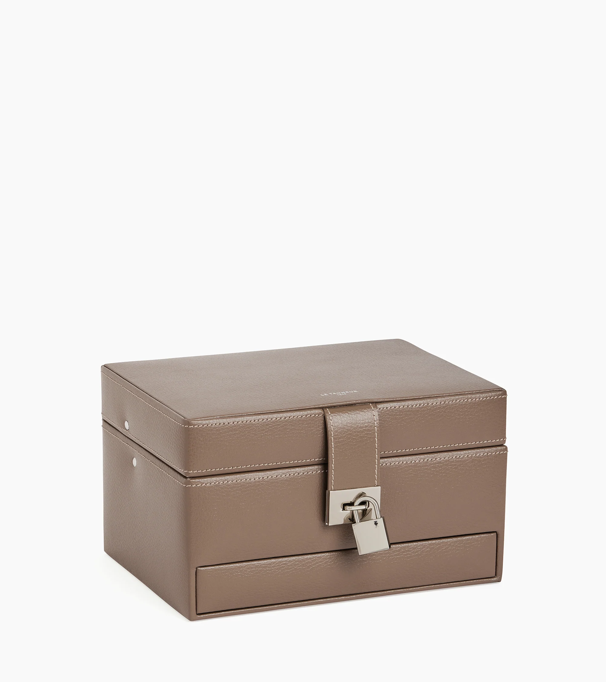 Medium automatic opening jewelry box in leather - Image 4